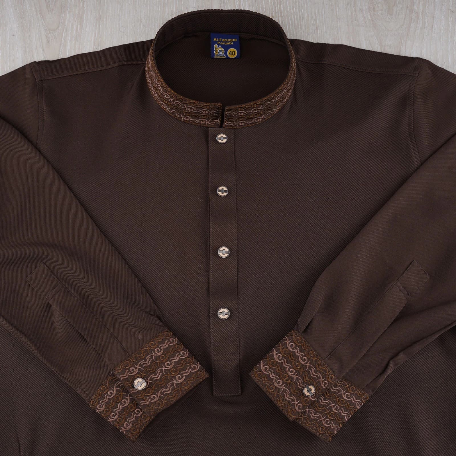 Chinese Chelly Cotton Panjabi (Coffee)