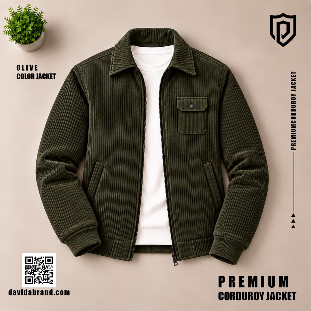 Men’s Olive Premium Corduroy Jacket