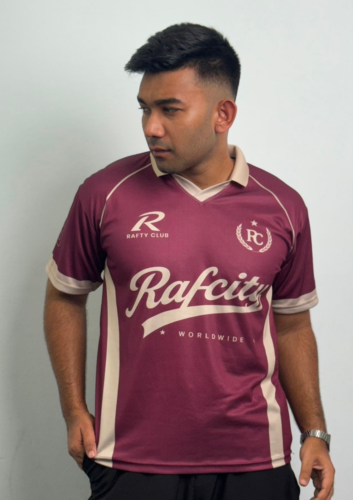 Rafty Club Retro Jersey in Onion Purple, front view