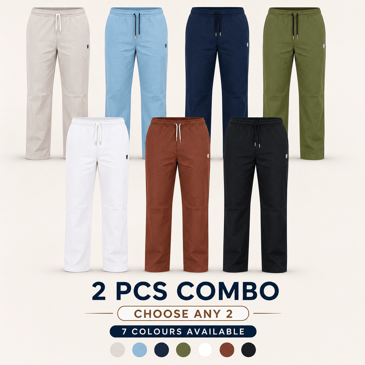 Ramie Cotton Trouser – 2 PCS Combo