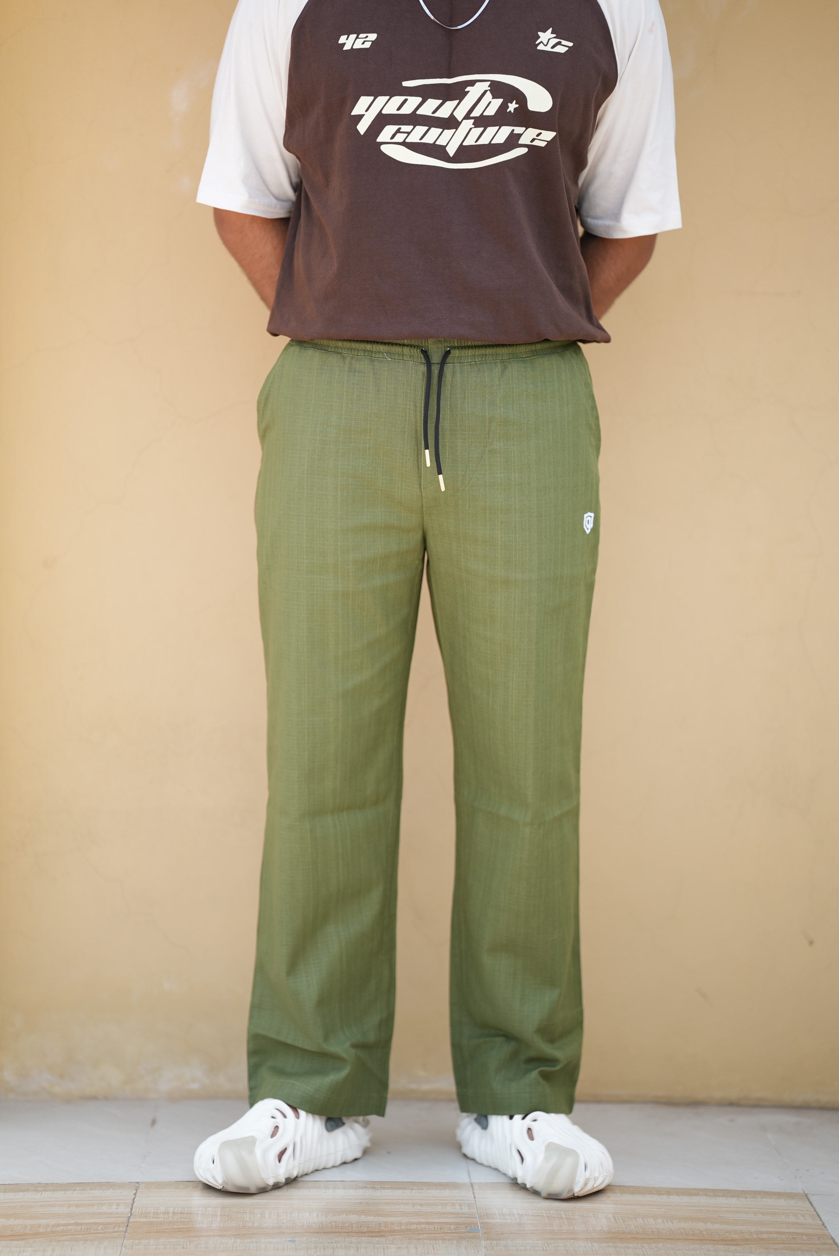 Ramie Cotton Trouser – Olive