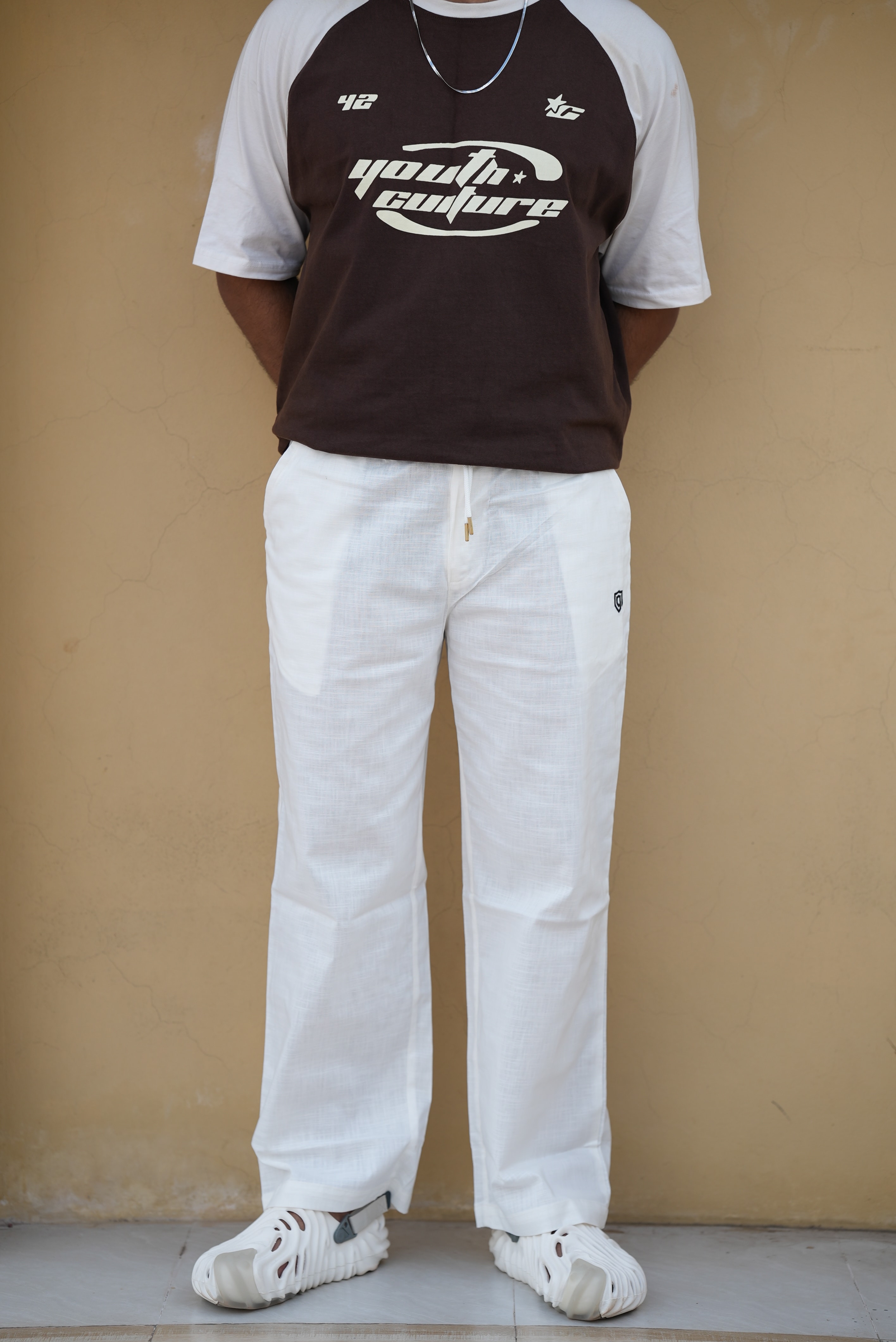 Ramie Cotton Trouser – White
