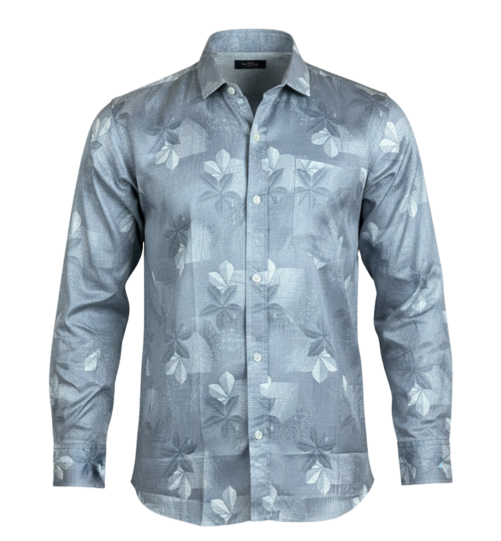 Grey Tonal: Leaf Print