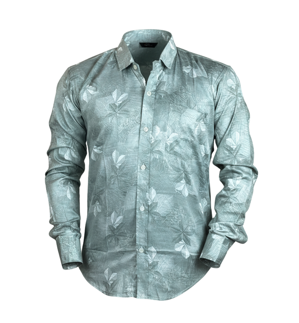 Sage GreenTonal Print Shirt