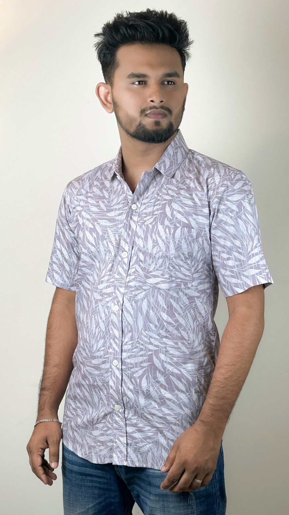davida men's premium cotton printed half sleeve shirt