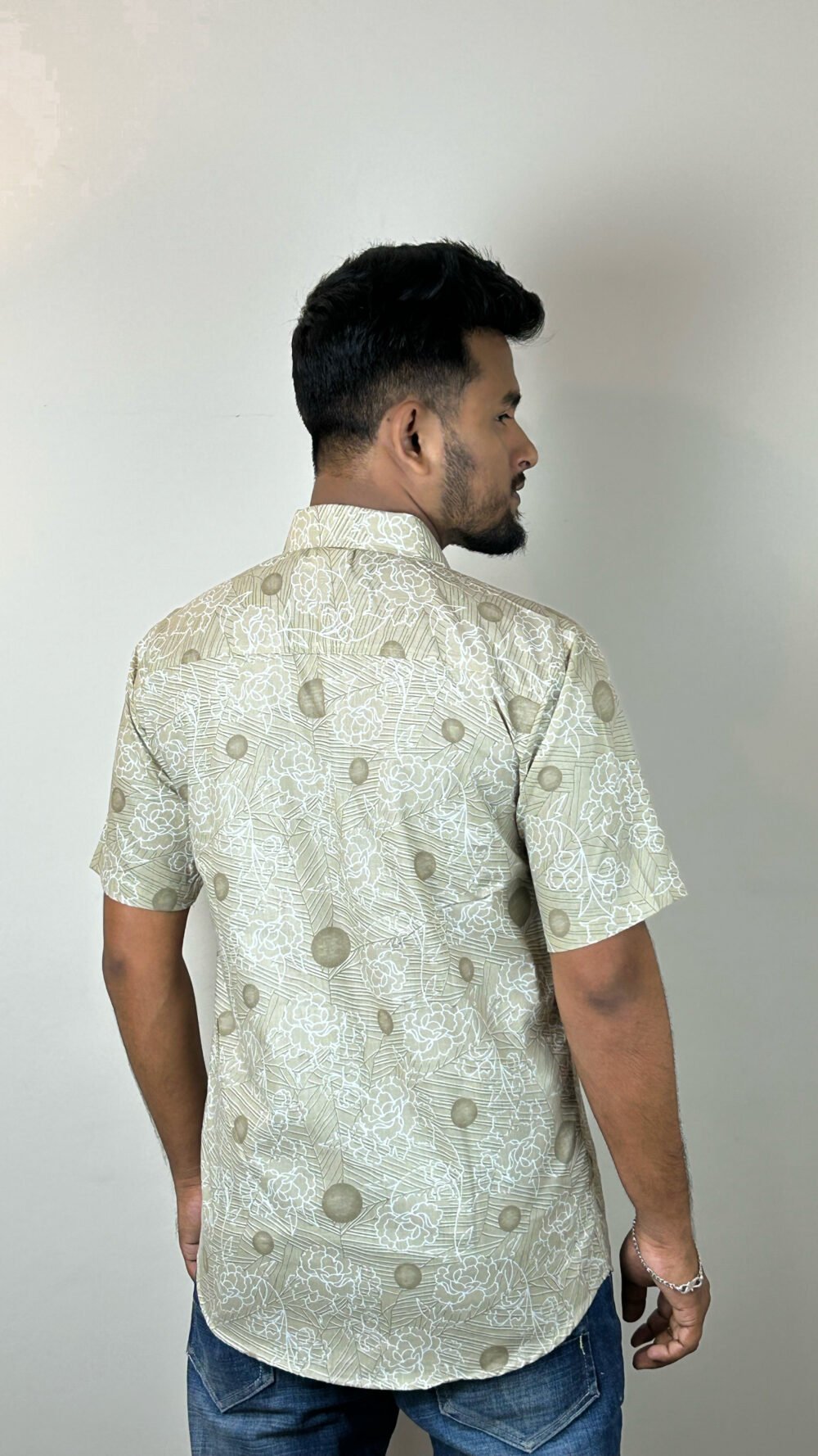 davida men's premium cotton printed half sleeve shirt