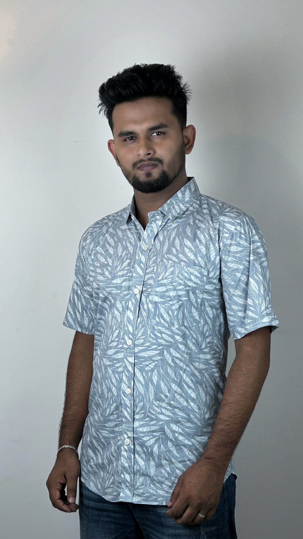 davida men's premium cotton printed half sleeve shirt