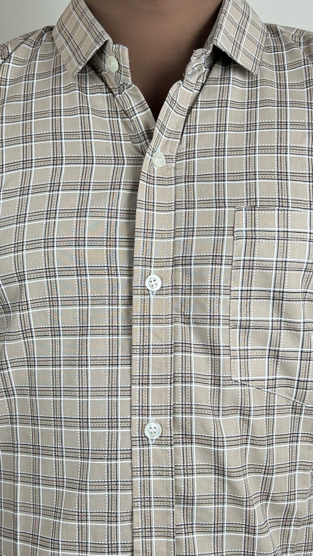 men's refined check cotton shirt