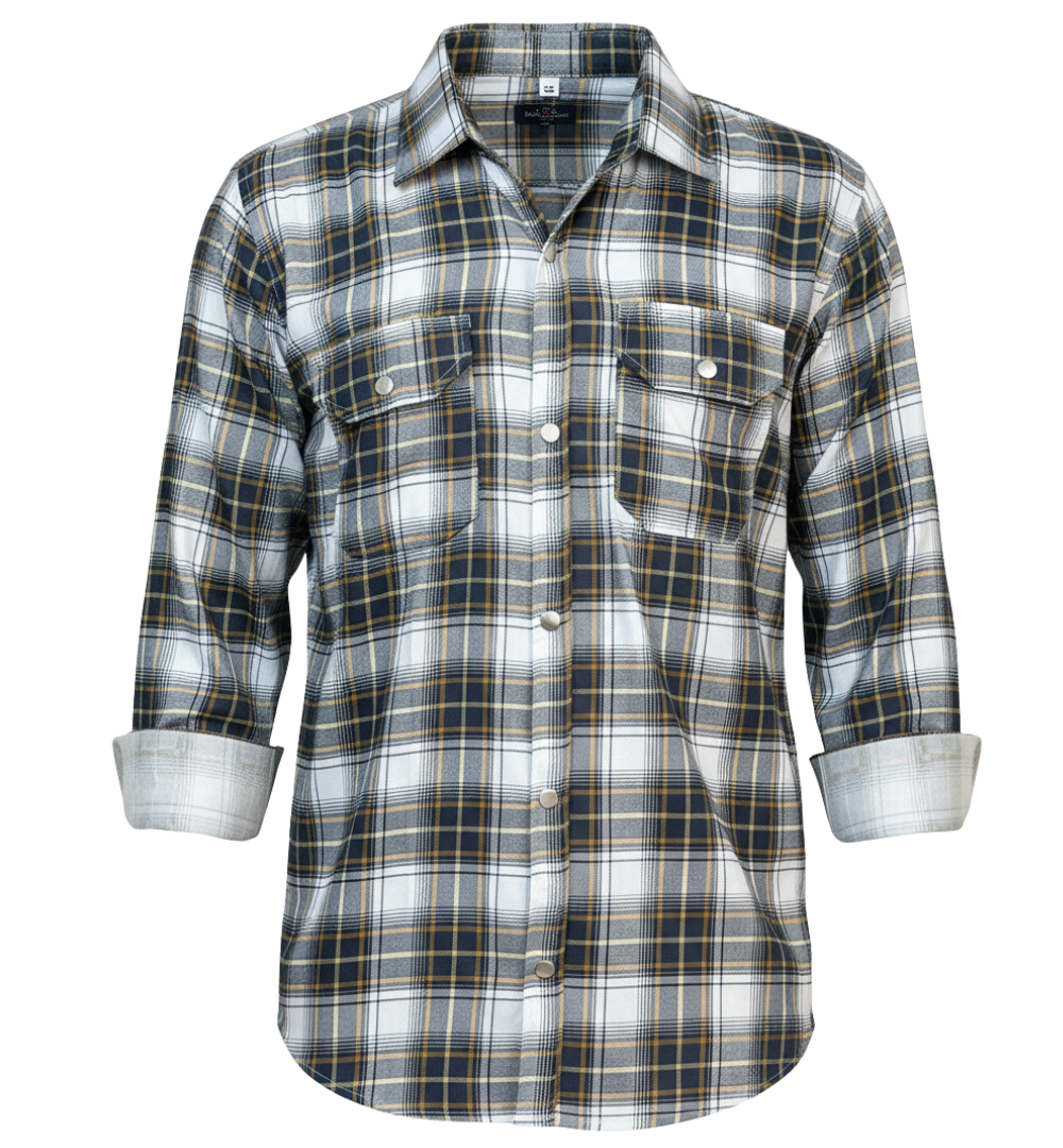 Goldish Black check shirt