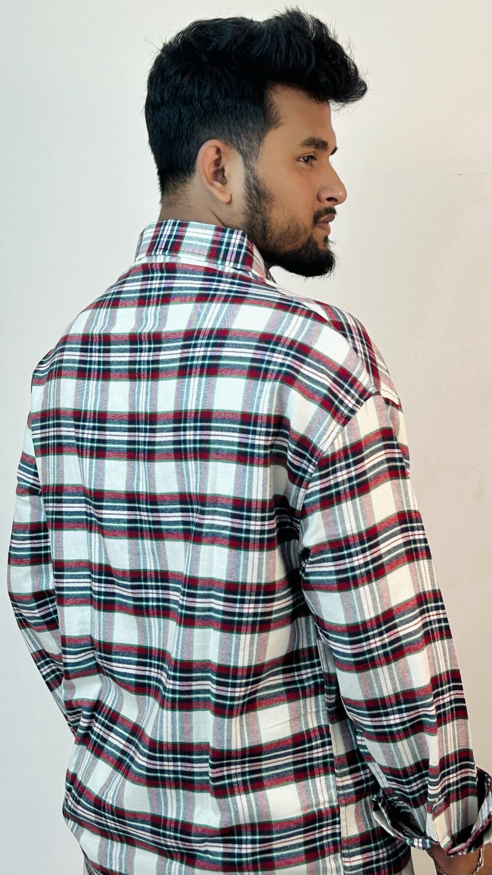 Men's Classic Black-Red & White Shirt check shirt