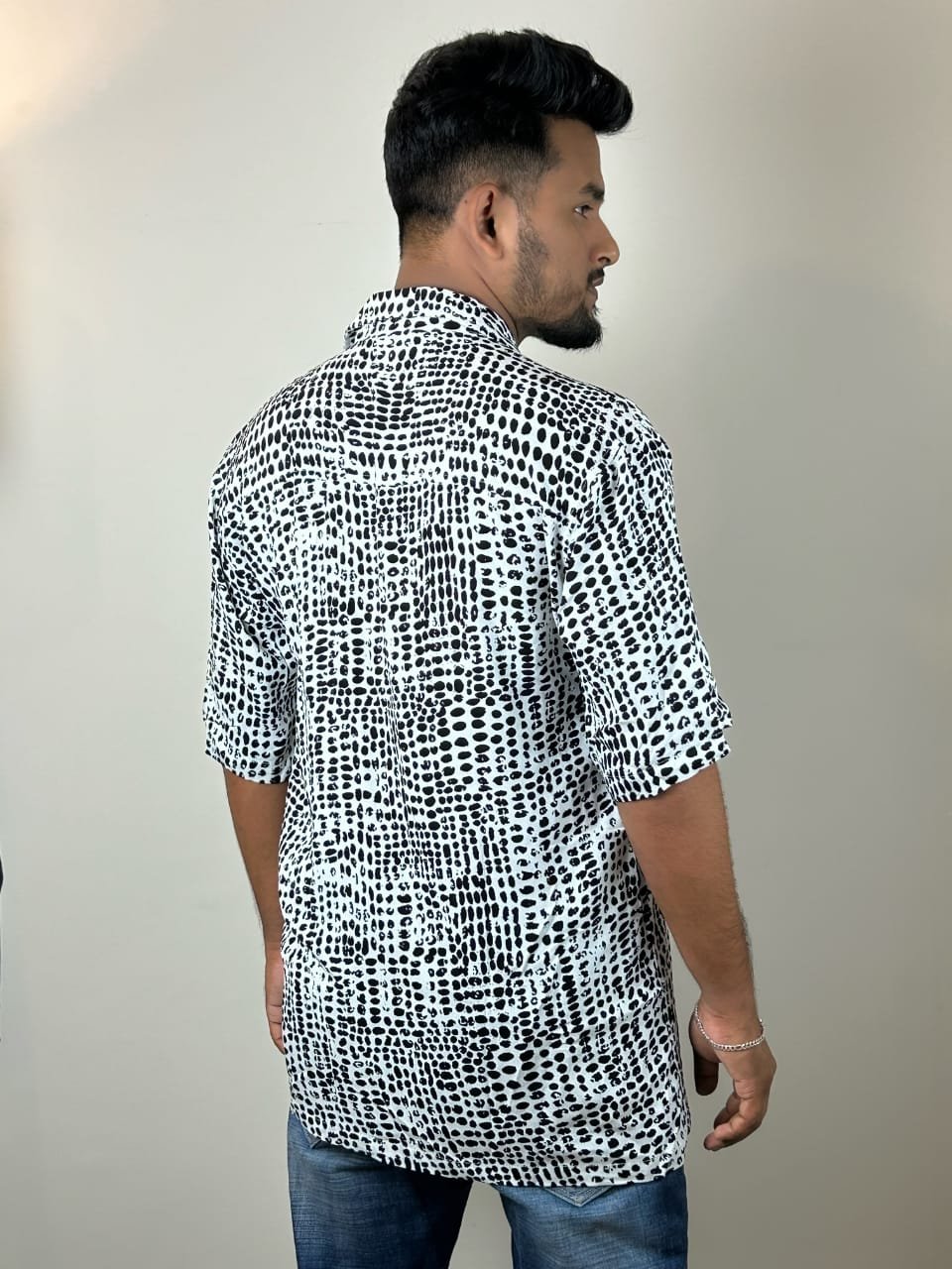 BLACK & WHITE CUBAN COTTON SHIRT