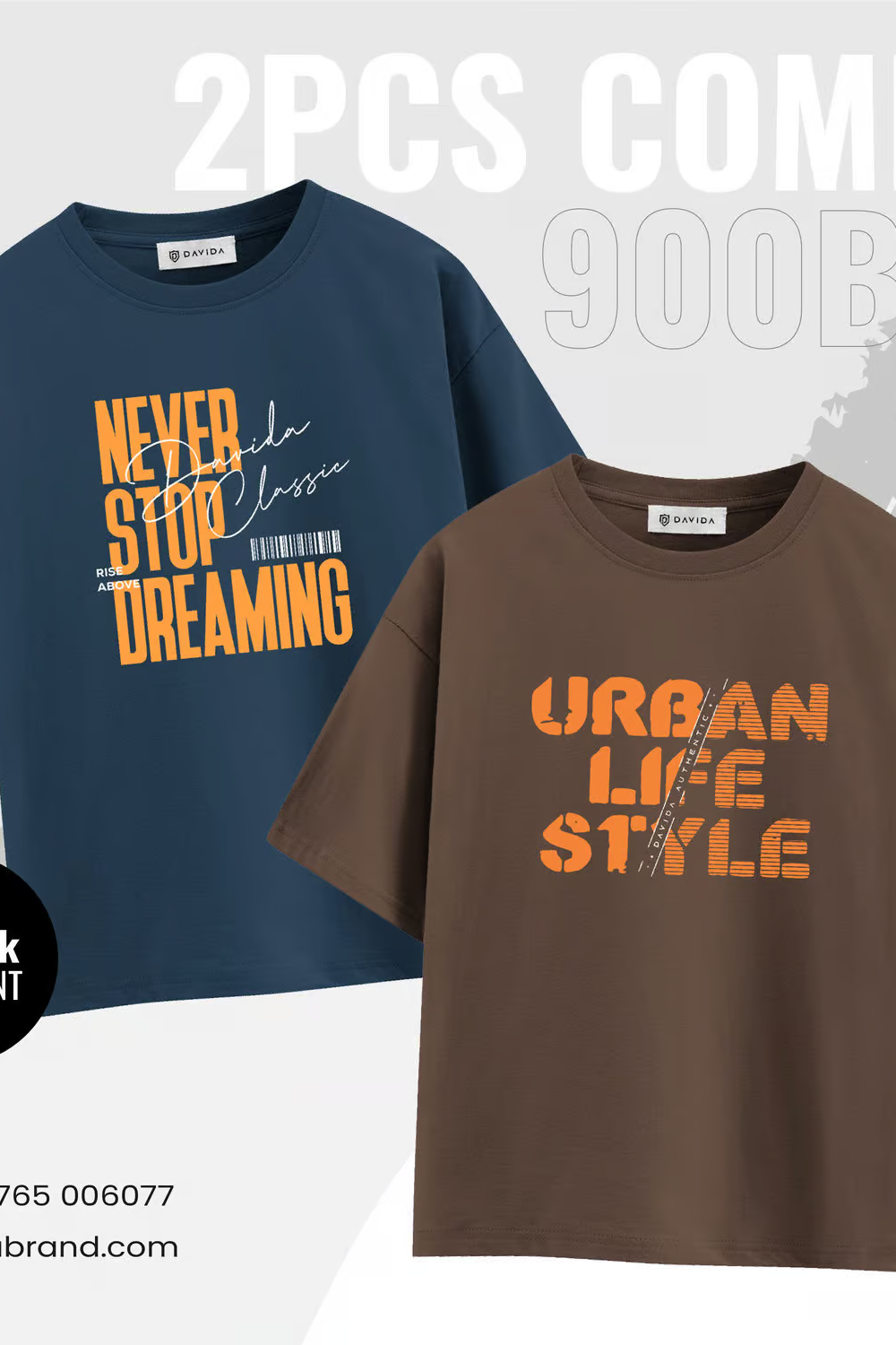 Drop Soulder- Tshirt 2pcs COMBO